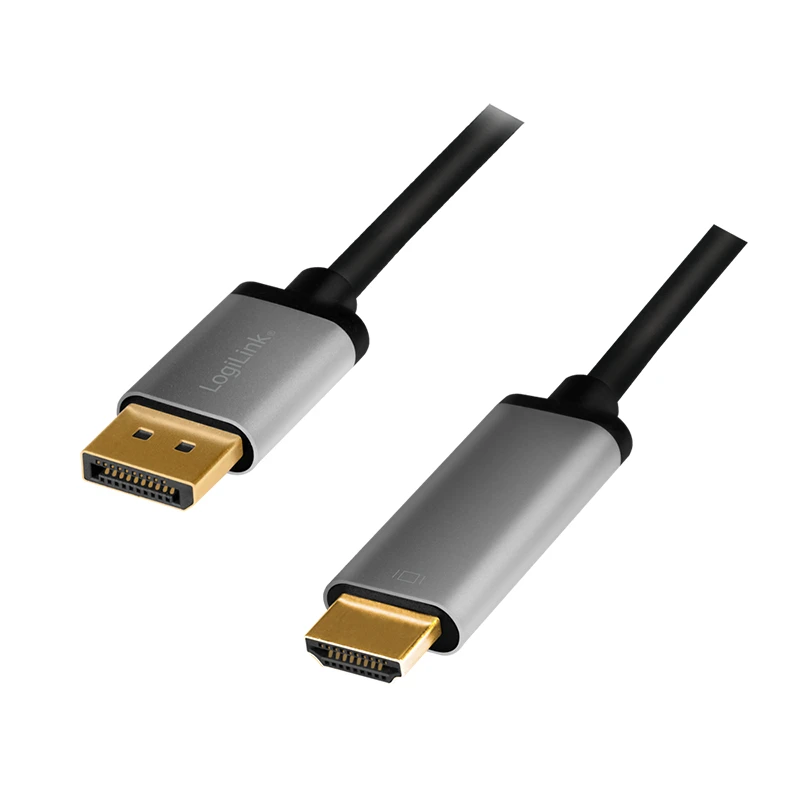 Image of LogiLink CDA0107 video cable adapter 2m DisplayPort HDMI Black. Grey