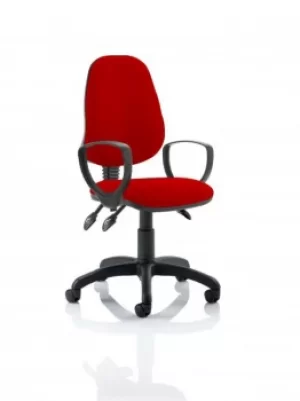 Image of Eclipse III Lever Task Operator Chair Bespoke With Loop Arms In Post Box Red