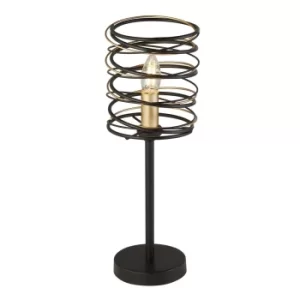 Image of Spring 1 Light Table Lamp, Black And Gold