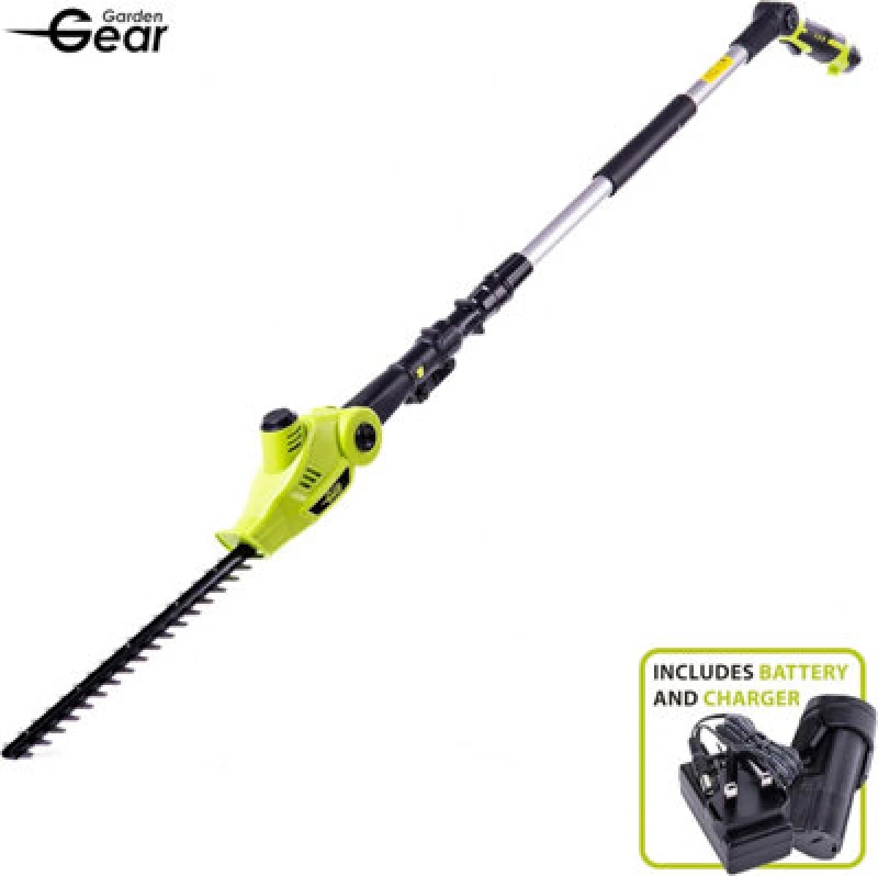 Image of Garden Gear 12V Cordless Telescopic Hedge Trimmer, 450mm Blade, 240Cm Reach, 2.0Ah Battery, Fast Charger, 2 X Batteries