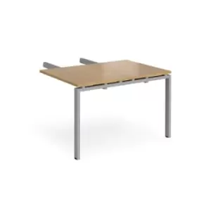 image of Adapt add on unit double return desk 800mm x 1200mm - silver frame and oak top