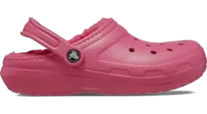 image of Crocs Classic Lined Clogs Unisex Hyper Pink W4/M3