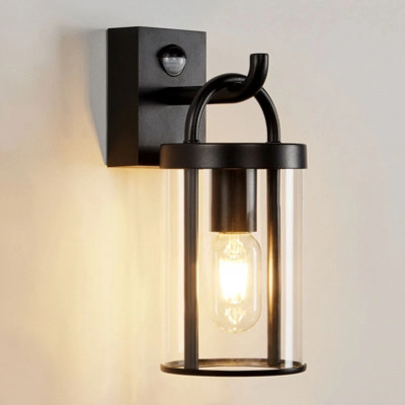 Image of Harper Living Outdoor Wall Lights With Pir Sensor, Black Industrial Retro Outside Lights Mains Powered Weatherproof Ip65