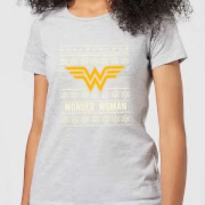 Image of DC Wonder Woman Womens Christmas T-Shirt - Grey - 3XL