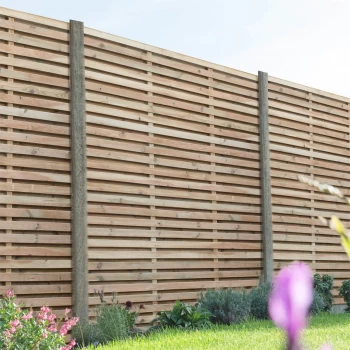 Image of Forest Double Forest Slatted Fence Panel - 6ft - Pack of 3