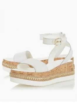 image of Dune London Dune London Krest Chain Trim Flatform Wedge Sandal