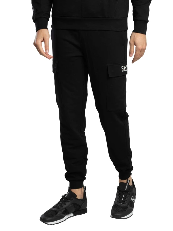 Image of EA7 Logo Regular Joggers Black S