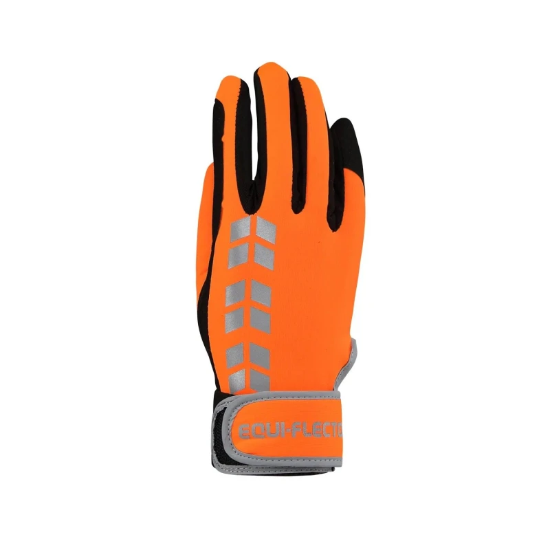 Image of Equi-Flector Mens Riding Gloves in Orange Size: XS Orange Male XS