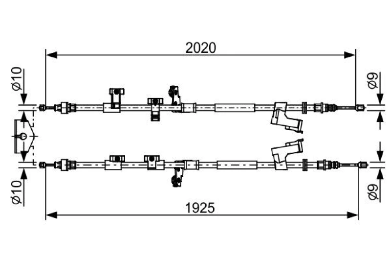 Image of Bosch 1 987 482 709 Brake Cable 1925mm Cable,parking brake (124)