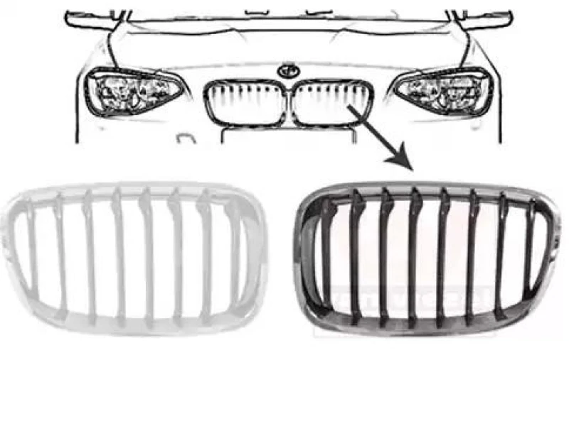 Image of VAN WEZEL 0633511 Radiator Grill ** Equipart ** Left, black, chrome Radiator Grille (472)