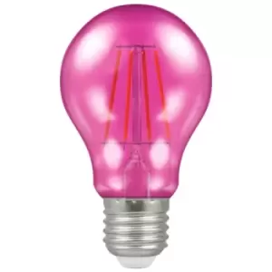 Image of Crompton Lamps LED GLS 4.5W E27 Harlequin IP65 Pink Translucent