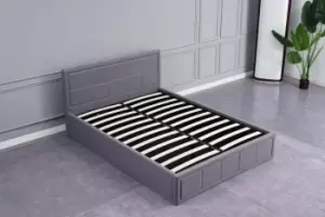 Image of Upholstered Storage Ottoman Gas Side Lift Bed Fabric Bed Single
