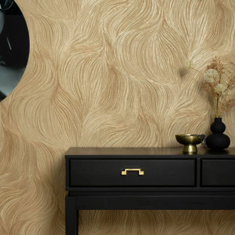 Image of Erismann Erismann Waves of Light Gold Vinyl Wallpaper Gold