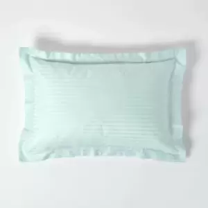 Image of Blue Egyptian Cotton Satin Stripe Oxford Pillowcase 330 Thread Count - Blue - Blue - Homescapes