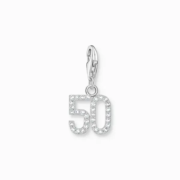 Image of Thomas Sabo Charm Club Charmista Sterling Silver Zirconia Number 50 Ch
