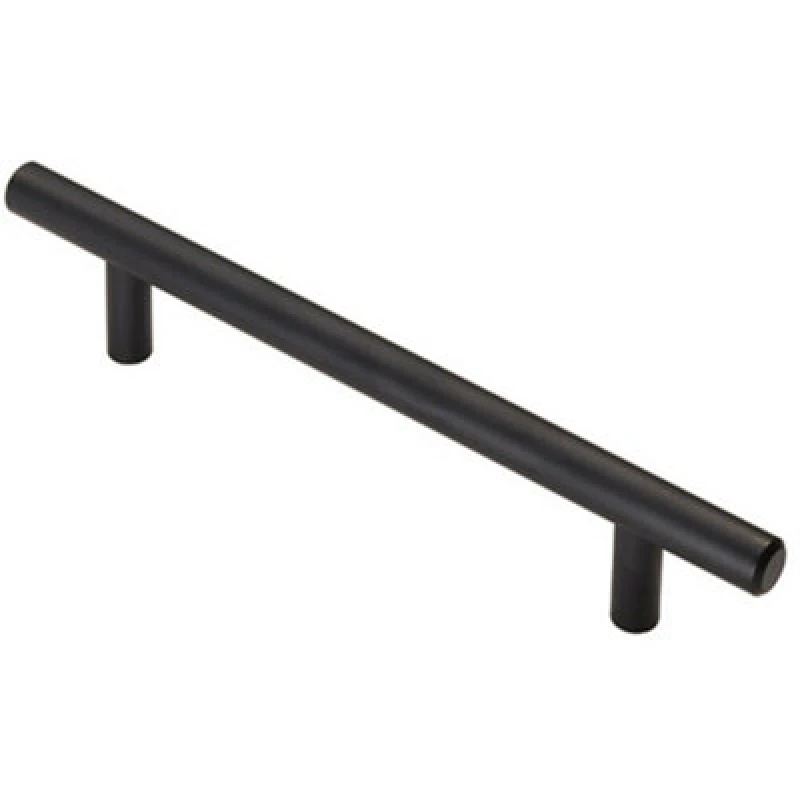 Image of Loops T Bar Cupboard Pull Handle 188 x 12mm 128mm Fixing Centres Matt Black unisex