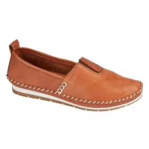 Image of Mod Comfys Womens/Ladies Softie Leather Loafers (5 UK) (Tan)
