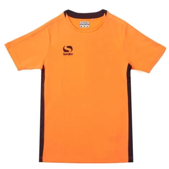 image of Sondico Fundamental Polo T Shirt Junior Boys - FluOrange/Black