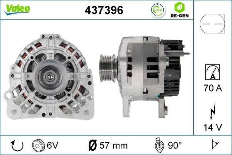 Image of Alternator VALEO 437396