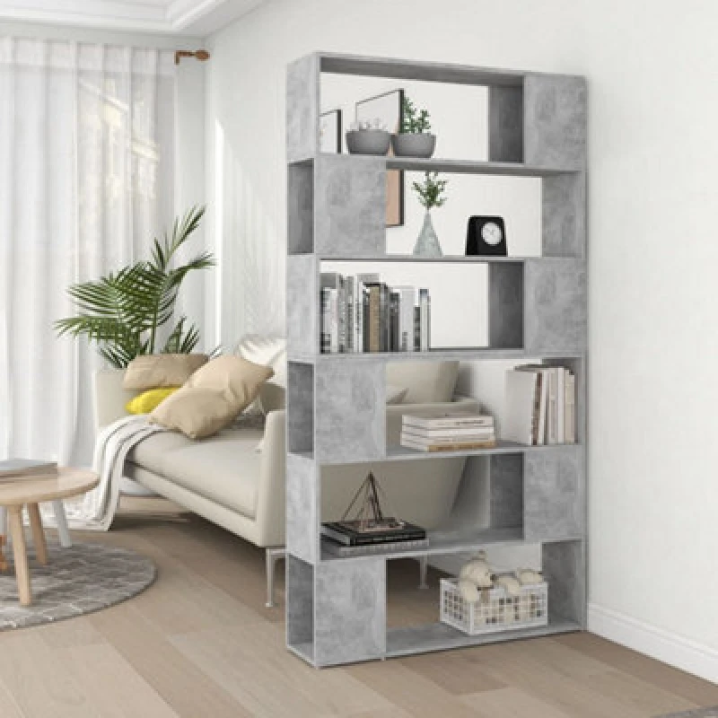 Image of VIDAXL Book Cabinet Room Divider Concrete Grey 100x24x188cm Vidaxl 8720286661437