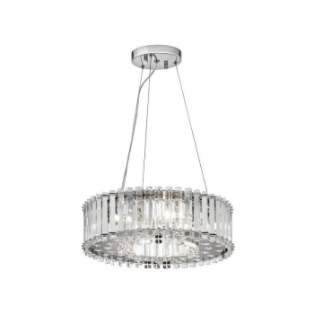 image of Elstead - Crystal Skye - 6 Light Ceiling Pendant Chrome with Crystals, G9