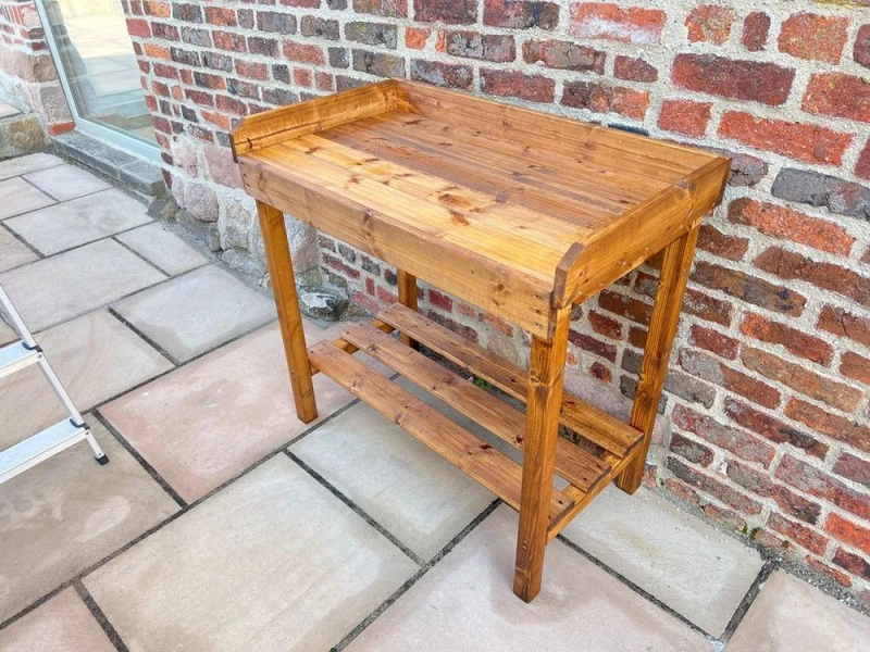 Image of Charles Taylor Trading Charles Taylor Davenport Utility Garden Table Brown