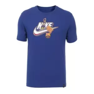 Image of Nike Barcelona Futura T-Shirt 2023 2024 Adults - Blue