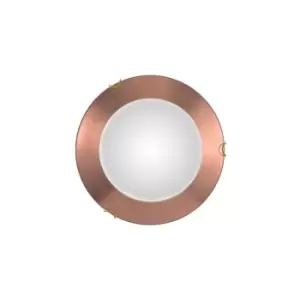 Image of Moon Lifestyle Simple Flush Ceiling Light - Leaf Copper Finish, 1x E27