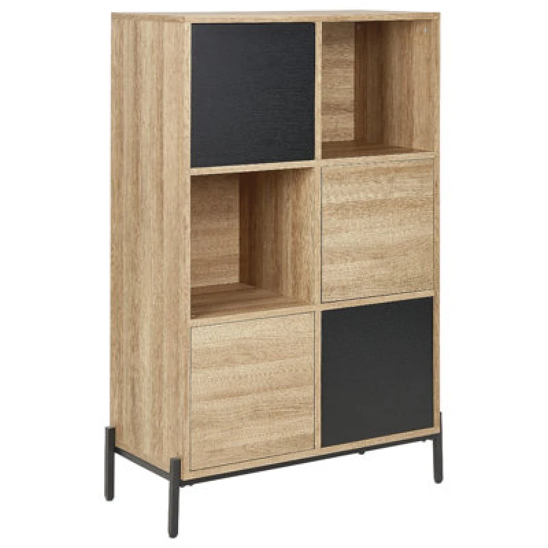 Image of Beliani Shelving Unit Moines 135cm Brown/ Black