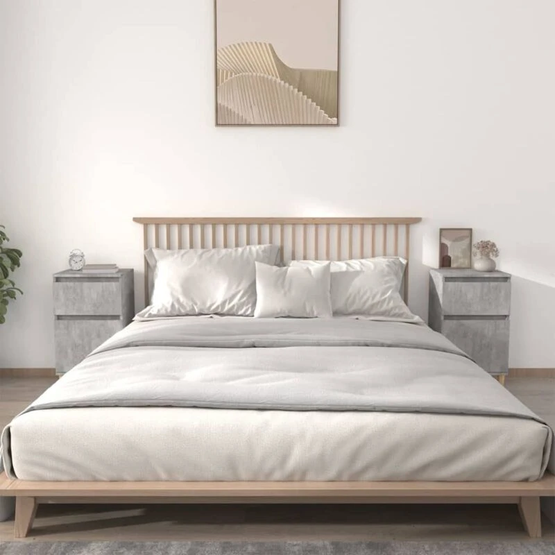 Image of VIDAXL Bedside Cabinets 2 pcs Concrete Grey 40x35x70cm Vidaxl 8720845737917
