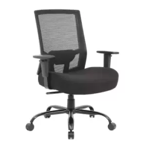 image of Isla bariatric operator chair with Black fabric seat and mesh back