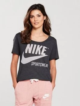 Image of Nike Sportswear Logo Tee Black Size L Women
