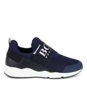 Image of Boss Boys Logo Strap Trainers - Blue