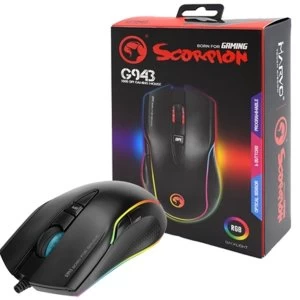 image of Marvo Scorpion G943 USB RGB LED Black Programmable Gaming Mouse