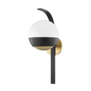 Image of Aly 1 Light Wall Sconce Brass, Black, Glass