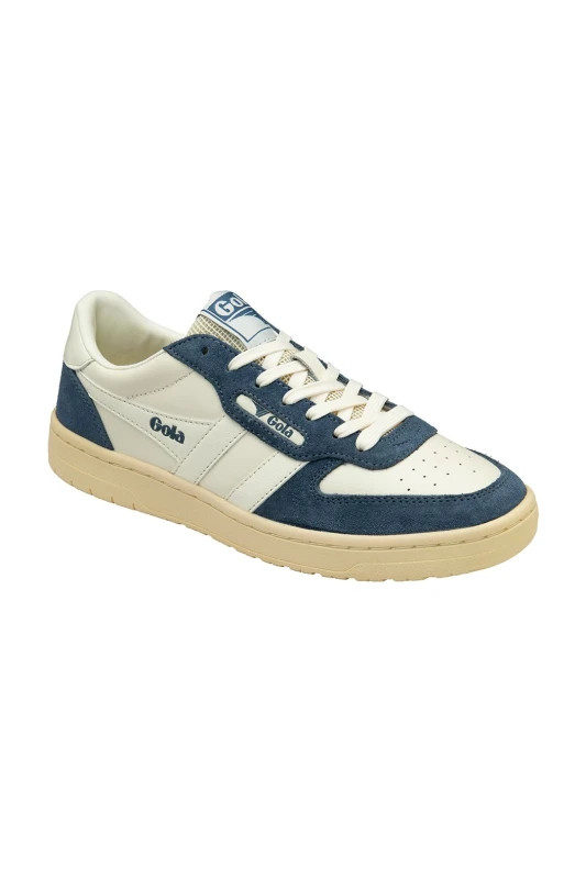 Image of Gola Classics Womens 'Hawk 89' Leather Lace-Up Trainers in Off-White Size: 4 Off-White Female 4