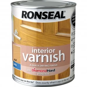 image of Ronseal Interior Satin Quick Dry Varnish Ash 750ml