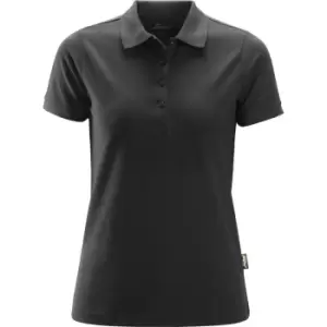 image of Snickers Workwear Snickers Womens Polo Shirt in Black, Size Medium Polyester/Cotton