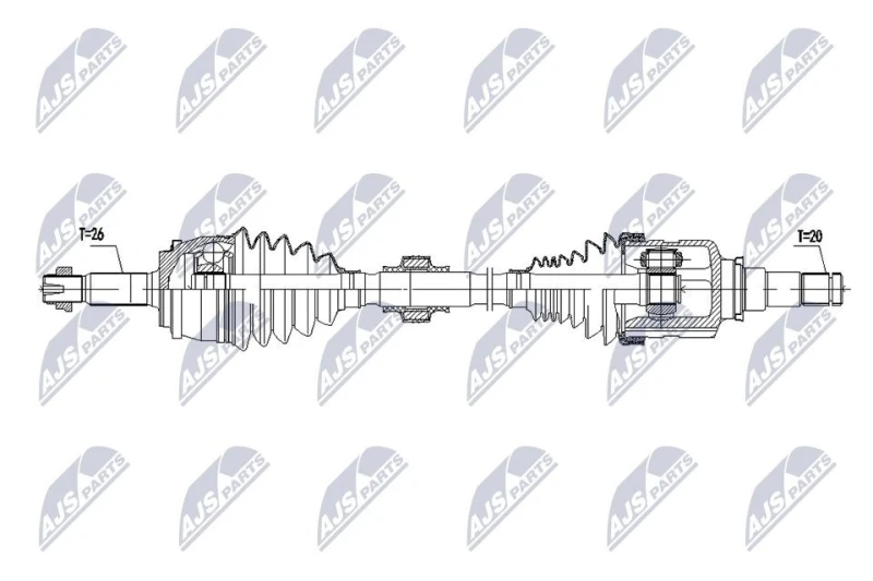 Image of NTY NPW-TY-249 Drive shaft Front Axle Left Drive Shaft (13)