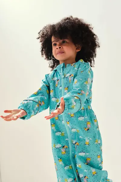 Image of Regatta 'Peppa Pobble' Waterproof Isolite 5,000 Outdoor Puddlesuit Light Blue