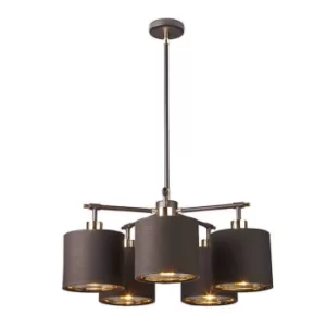 Image of Balance 5 Light Multi Arm Ceiling Pendant Light Brown, Polished Brass, E27