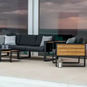 Image of Manhattan 3 Seat Sofa Set - Charcoal