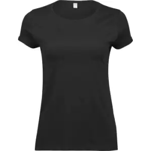Image of Tee Jays Womens/Ladies Roll-Up T-Shirt (XL) (Black)