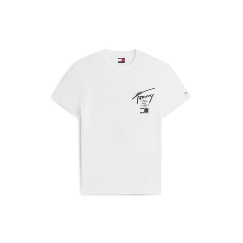 Image of Tommy Jeans Back Flag Logo T-Shirt Sig Ecru male 2XL