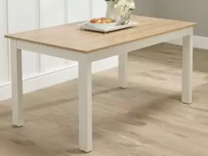 Image of LPD Cotswold 150cm Cream and Oak Dining Table Flat Packed