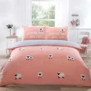 Image of Rapport Home Counting Sheep Duvet Set Double Blush