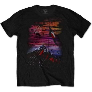 Image of Pink Floyd - The Wall Flag & Hammers Unisex Large T-Shirt - Black
