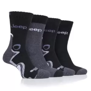 image of Jeep 4 Pack Performance Boot Socks Mens - Black