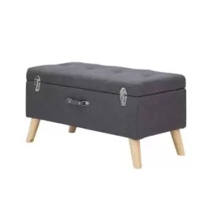 Image of Minstrel Storage Ottoman Large Charcoal Grey