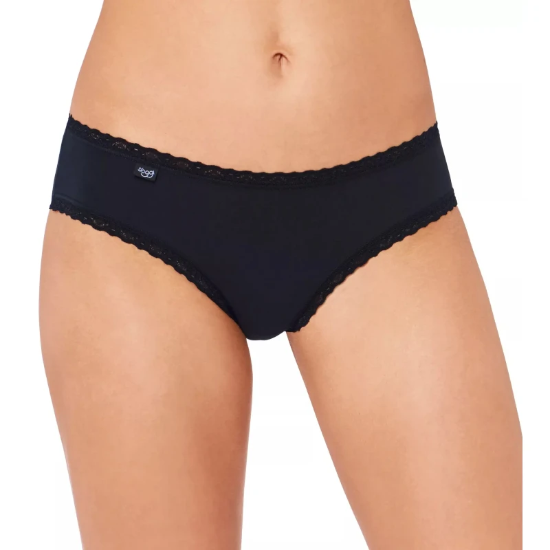 Image of Sloggi 24/7 Cotton Lace Hipster 3 Pack Briefs Black female